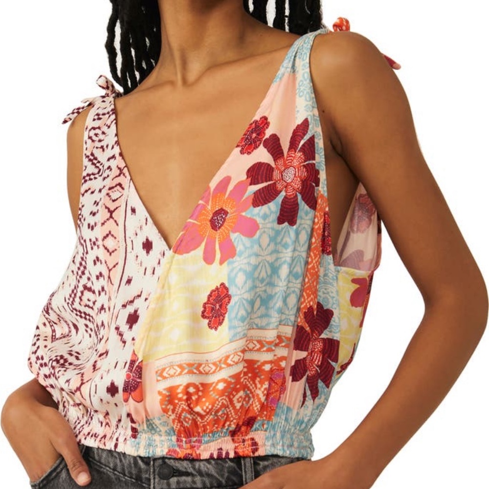 Free People Tied To You Tank Floral Size XS S